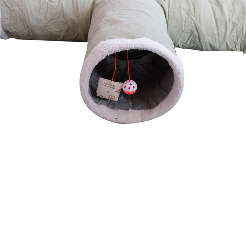 Manufacturers wholesale T-shaped cat tunnel three-way rolling dragon toy funny cat foldable channel pet toy